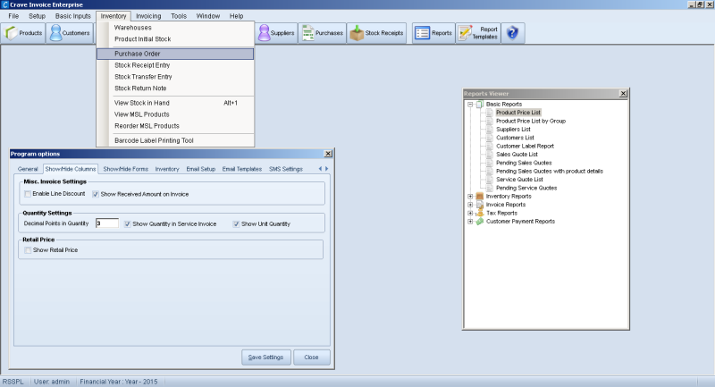 CraveInvoice desktop dashboard